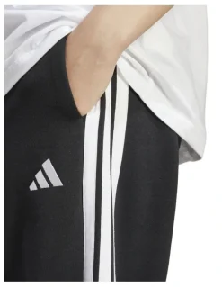 adidas Essentials 3-Stripes Fleece Loose-Fit Joggers in Black