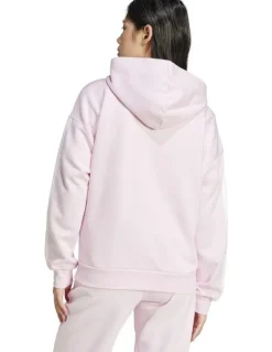 adidas Essentials 3-Stripes Full-Zip Fleece Hoodie in Clear Pink