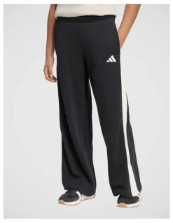 Adidas Stadium Wide Leg Joggers in Black and Off White
