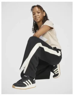 Adidas Stadium Wide Leg Joggers in Black and Off White