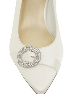 Alan Pinkus Tina Ivory Satin Heeled Shoes