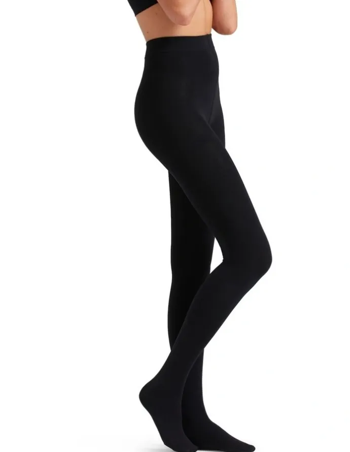 Ambra 200 Denier Velvet Fleece Tights in Black