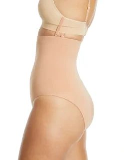 Ambra Killer Curve Hi Waisted Hi Cut Shaping Brief in Brown