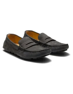 Aquila Cisco Nubuck Driving Shoes in Granite