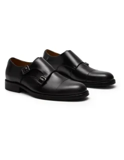 Aquila Davis Monk Strap Shoes in Black