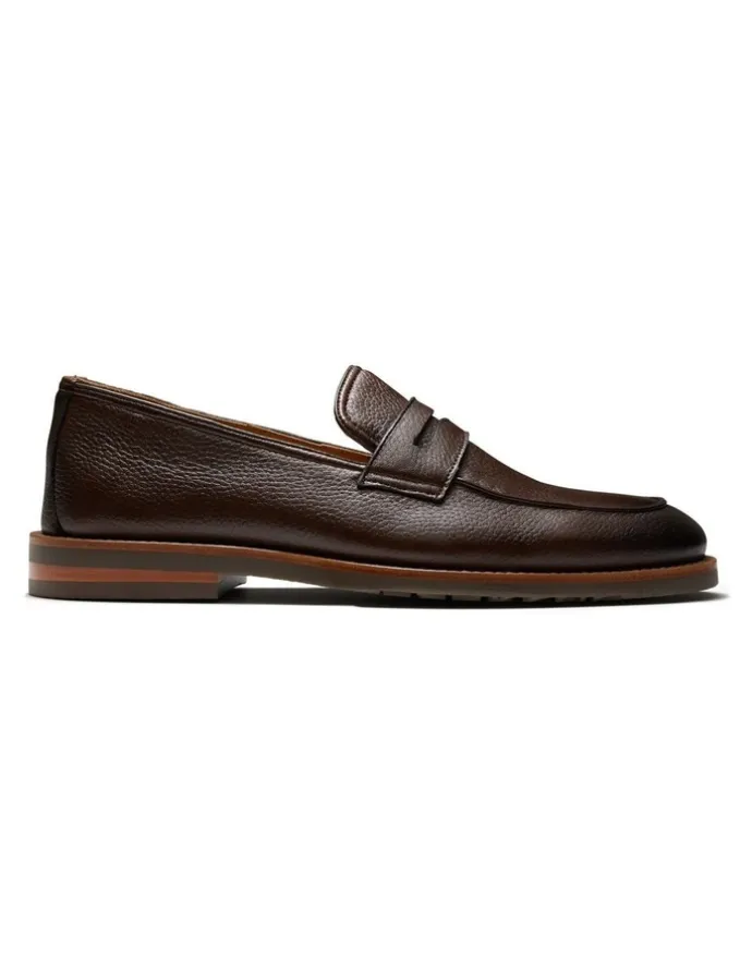 Aquila Emilio Penny Loafers in Dark Brown