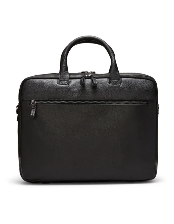 Aquila Montoro Leather Briefcase in Black