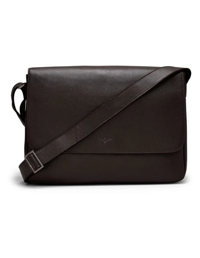 Aquila Montoro Leather Messenger Bag in Brown