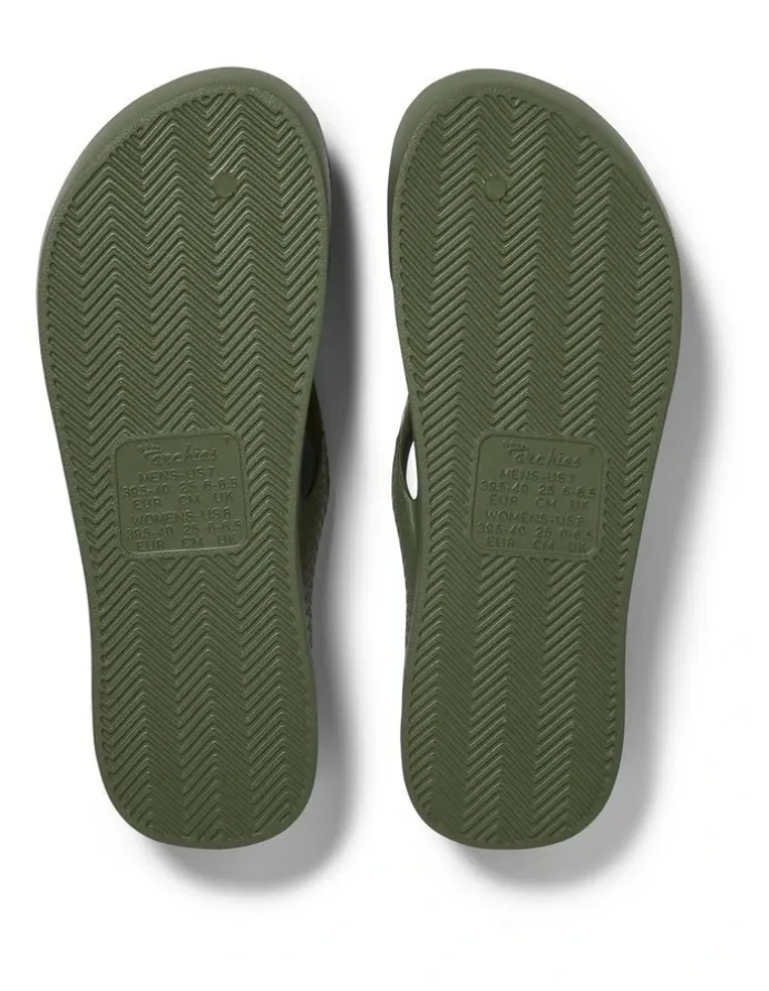 Archies Arch Support Thongs in Olive