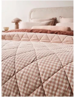 Aura Home Mini Gingham Coverlet in Clay
