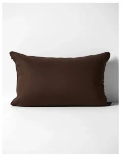 Aura Home Zara Silk Linen Standard Pillowcase in Chocolate