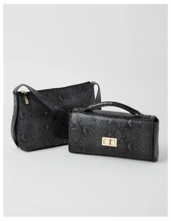 Basque Ava Satchel Bag in Black