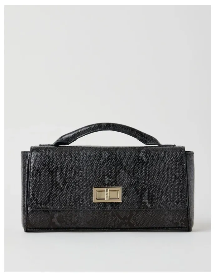 Basque Ava Satchel Bag in Black