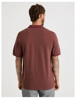 Basque Mercerised Cotton Birds Eye Polo in Sand