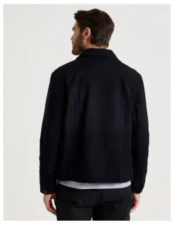 Basque Suede Trucker Jacket in Navy