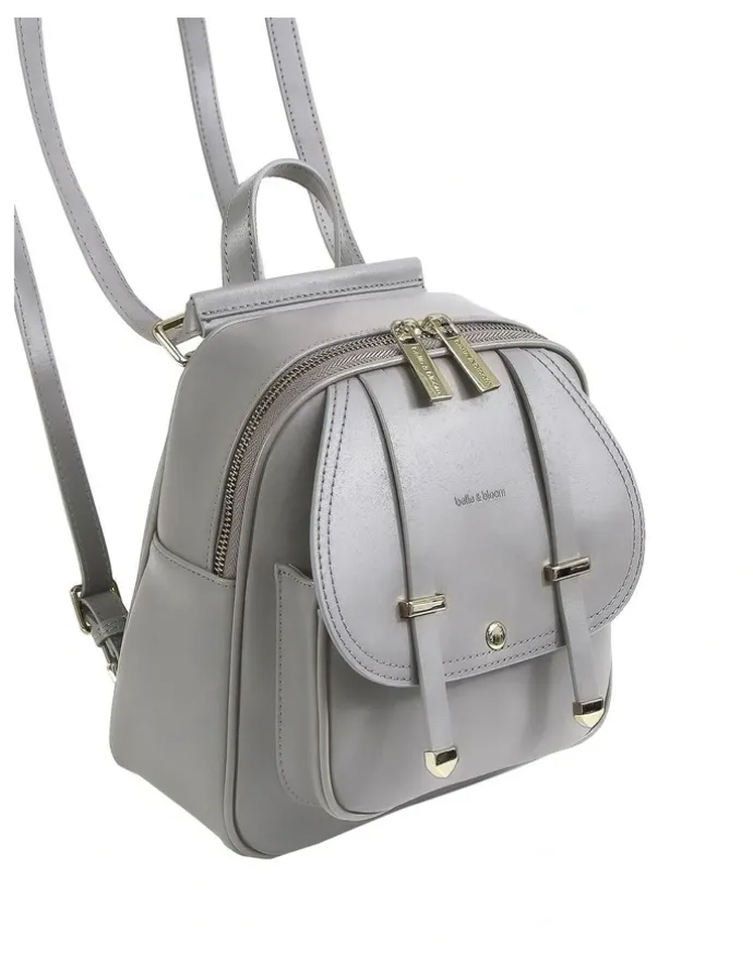 Belle & Bloom Camila Leather Backpack in Grey