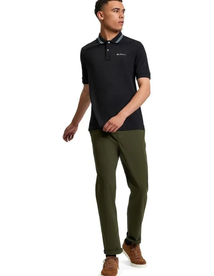 Ben Sherman Collar Interest Polo Shirt in Black