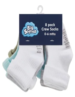 Big Softies Crew Socks 8-Pairs in Blue