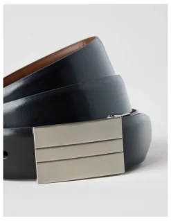 Blaq Plate Buckle Reversible Belt Black/Brown