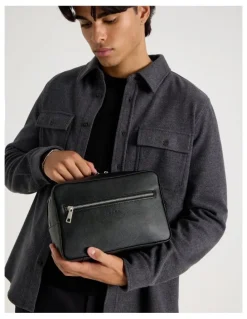 Blaq Saffiano Toiletry Bag in Black