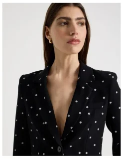 Blaq Spot Single Breasted Blazer in Black/White