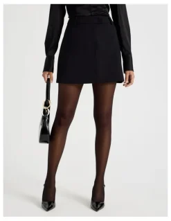 Blaq Tailored Mini Skirt in Black