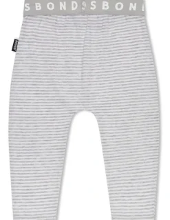Bonds Baby Stretchies Legging in Grey/White Stripe