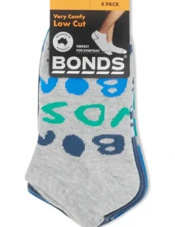 Bonds Fashion Low Cut Socks 4 Pack in Blue