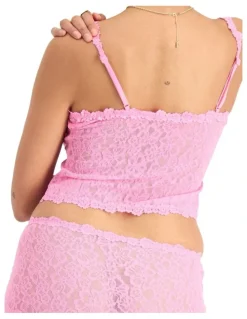 Bonds Icons Lace Cropped Cami in Blind Blossom