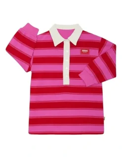 Bonds Kids Long Sleeve Rugby Dress in Red