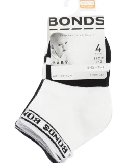 Bonds Sportlet Socks 4 Pack in Multi P01