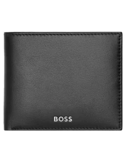 Boss Smooth Leather Coin Purse Wallet in Black