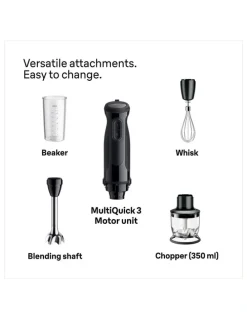 Braun Multi Quick 3 Hand Blender MQ30202MBK in Black