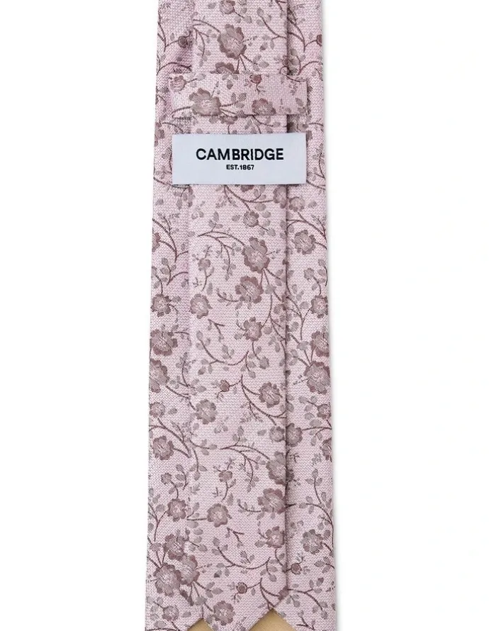 Cambridge Blossoms Silk Tie In Pink