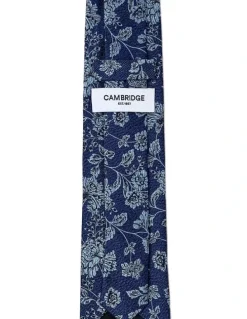 Cambridge Carnations Silk Tie In Blue