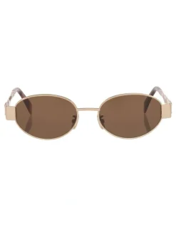 Celine Triomphe Metal Sunglasses CL40235U in Gold