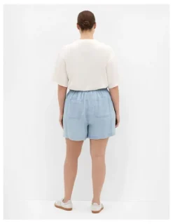 City Chic Lani Denim Short in Light Wash