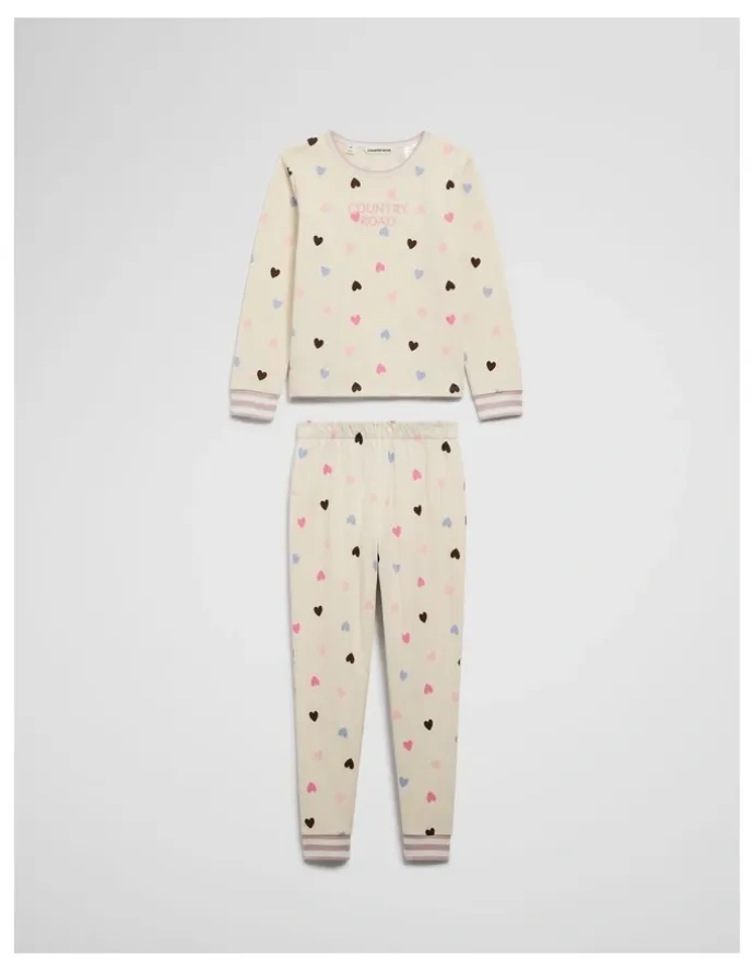 Country Road Australian Cotton Printed Sleep Set in Cream