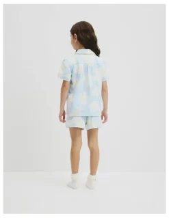 Country Road Australian Cotton Short Sleeve Button Through Sleep in Bold Floral Prnt