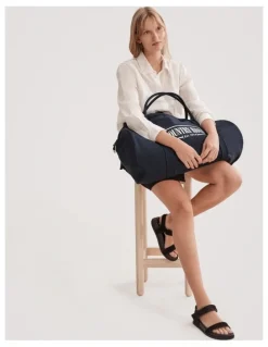 Country Road Cotton Heritage Zip Canvas Tote in Navy
