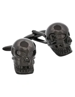 Cudworth Black plated Skull Cufflinks