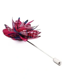 Cudworth Blue Burgundy Flower Lapel Pin