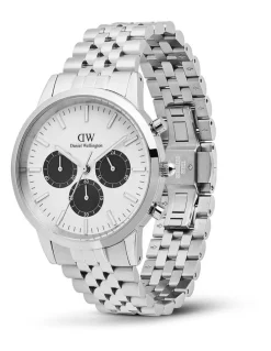 Daniel Wellington Iconic Chrono Panda Link Watch 42mm in Silver