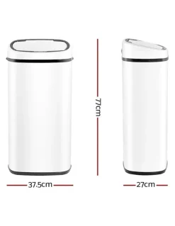 Devanti Motion Sensor 68L Rubbish Bin in White