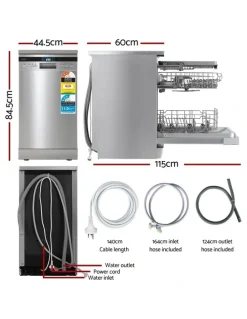Devanti 10 Place Settings Freestanding Dishwasher oN Silver