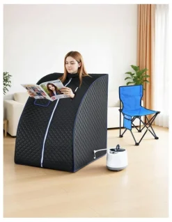 Devanti Portable Steam Sauna Tent 1000W 2L Steamer Pot Personal Home SPA Timer in Multi