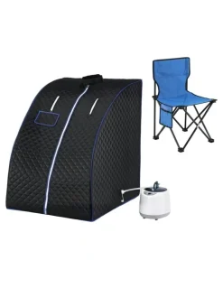 Devanti Portable Steam Sauna Tent 1000W 2L Steamer Pot Personal Home SPA Timer in Multi