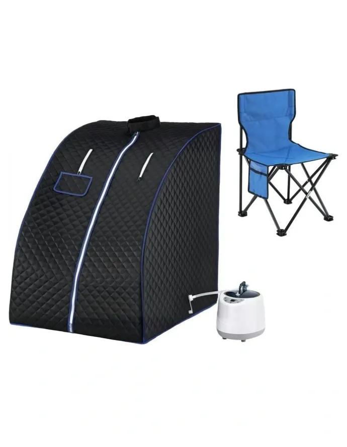 Devanti Portable Steam Sauna Tent 1000W 2L Steamer Pot Personal Home SPA Timer in Multi