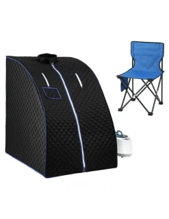 Devanti Portable Steam Sauna Tent 1000W 2L Steamer Pot Personal Home SPA Timer in Multi