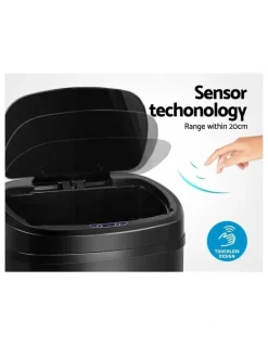 Devanti Rubbish Automatic Motion Sensor Bin 68LinBlack